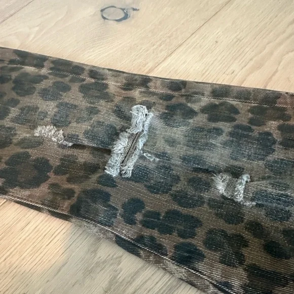 Leopard Print Women's R13 Edgy Rustic Jeans - Picture 7 of 10